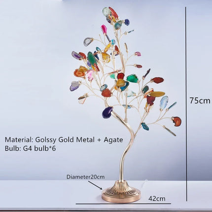 Lustre en agate naturelle avec éclairage LED coloré pour intérieur — LZ4X9P2