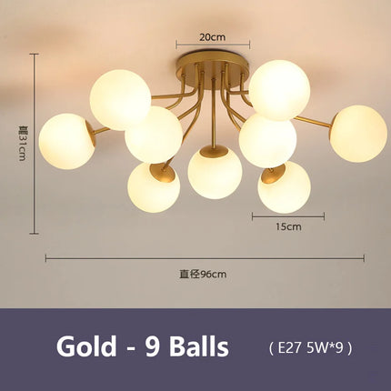 Suspension LED en verre style nordique pour intérieur — LZ4X9P