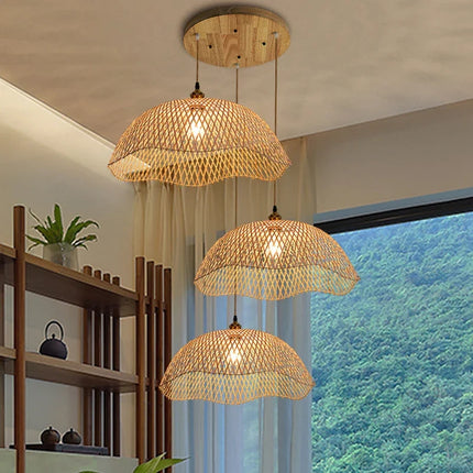 Suspension rétro en bambou tressé pour salon et restaurant — LZ4X9D7