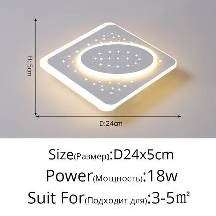 plafonnier led encastré acrylique créatif étoilé simple balcon