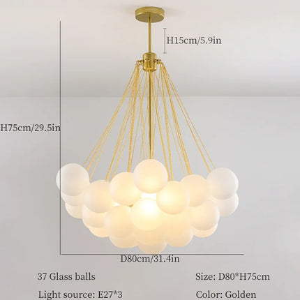 lustre moderne en verre à bulles pour bar et boutique