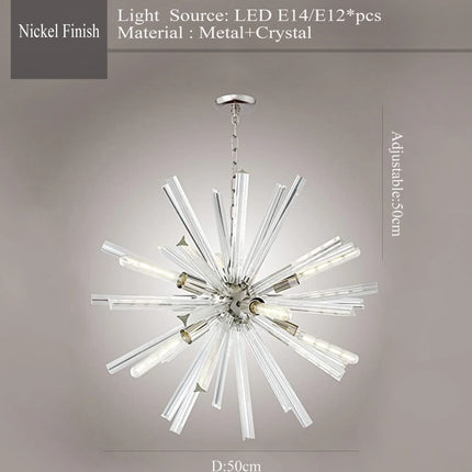 lustre moderne en cristal design pissenlit pour intérieur élégant