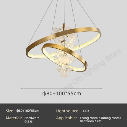Lustre moderne en verre forme fleur pour éclairage intérieur — LZ4X9P2