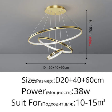 lustre moderne à gradation pour éclairage intérieur élégant