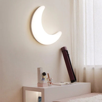 applique murale led moderne en forme de lune décorative et créative