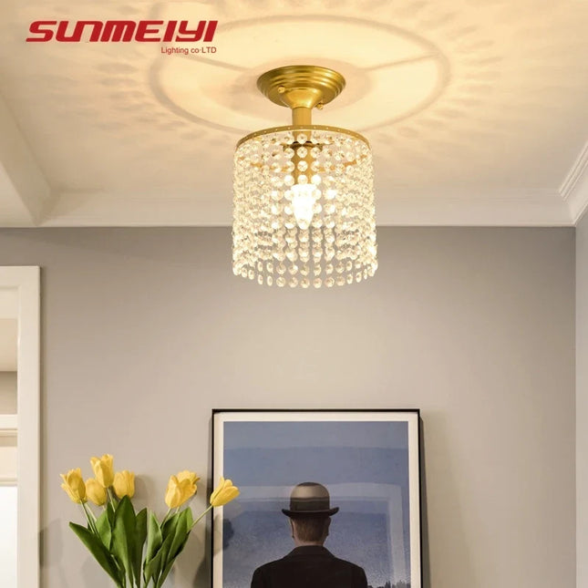 Plafonnier LED en cristal doré pour décoration intérieure — LZ4Q7M9
