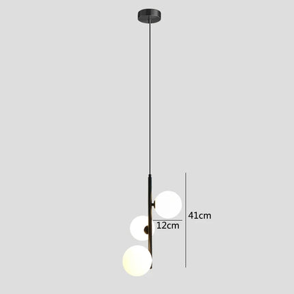 Suspension design en verre et laiton noir moderne — LZ4X9P