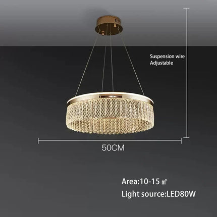 Lustre moderne créatif anneau de luxe en cristal Sandyha — LZ4P9XJ