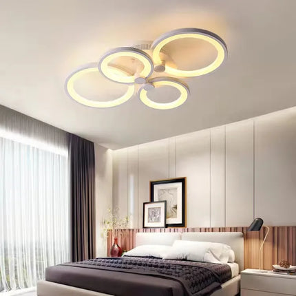 Lustre LED moderne à anneaux ronds pour éclairage intérieur — LZ4T9QJ2