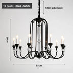 10 têtes-Noir Blanc / 3 couleurs