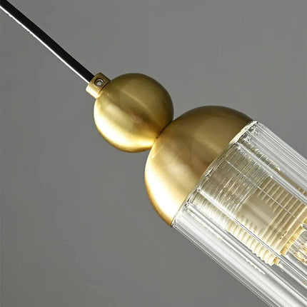 Lustre suspension nordique en verre transparent avec cordon réglable — LZ4X9P7