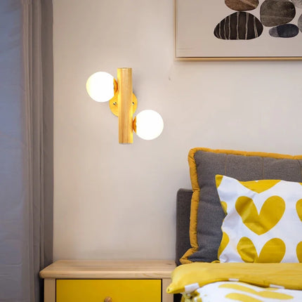 Applique murale LED réglable en verre et bois style nordique moderne — LZ4X9J