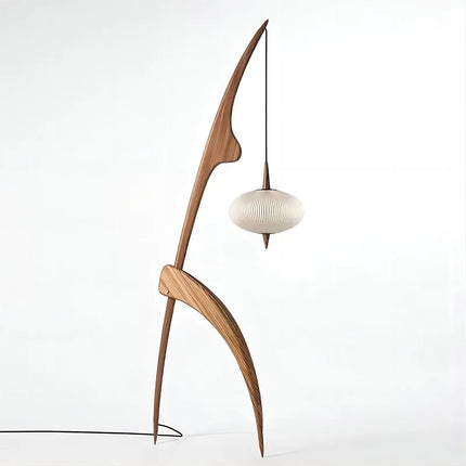Lampadaire en bois de noyer avec suspension intégrée — LZ4X9P
