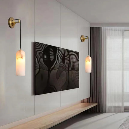 Applique murale minimaliste en marbre naturel avec câble ajustable — LZ4X9P2