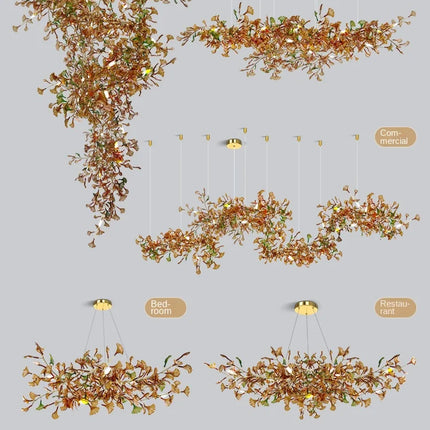 Suspension en verre design ginkgo pour éclairage élégant — LZ4X9M