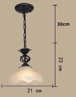 Lustre suspension rétro industriel en fer et verre — LZ4X9P2