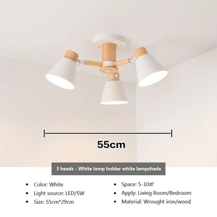 Lustre suspension nordique en bois massif pour hôtel et restaurant — LZ4P9X