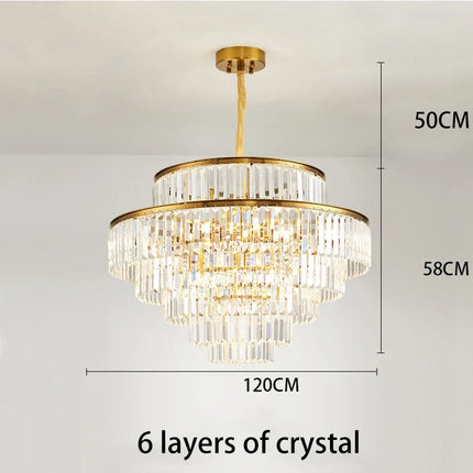 Lustre décoratif moderne en cristal doré pour intérieur — LZ4X9J