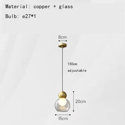 Suspension décorative réglable en verre transparent — LZ4X9T