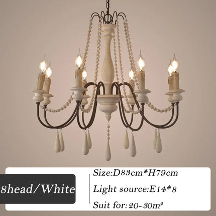 Lustre rétro en bois pour décoration intérieure élégante — LZ4X9T2