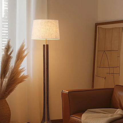 Lampadaire vintage en bois massif style médiéval Wabi-Sabi — LZ4X9P2