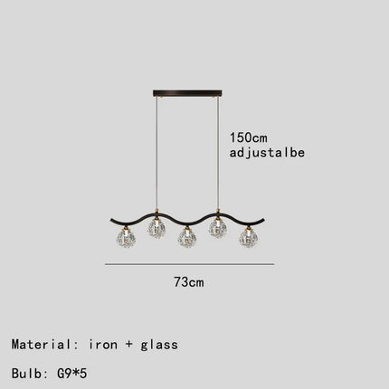 Suspension intérieure en verre et métal au design moderne — LZ4X9P