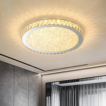 Plafonnier LED rond ultra-mince en cristal moderne — LZ4X9P