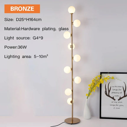 Lampadaire boule en verre style nordique pour intérieur — LZ4X9T2