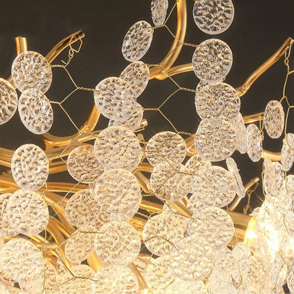 Lustre en cristal doré style européen pour décoration intérieure élégante — LZ4M9Q2