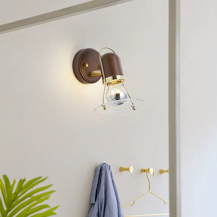 Applique murale rétro en bois de noyer au design élégant — LZ7D9Q
