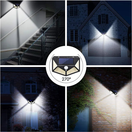 Applique murale solaire étanche 100 LED avec détecteur de mouvement — LZ4X9P2