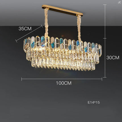 Plafonnier LED art déco en cristal doré et acier inoxydable — LZ7D9Q2N