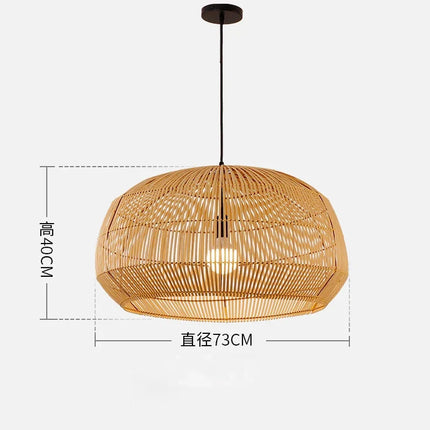 Suspension vintage en rotin style chinois pour intérieur élégant — LZ4M9Q2N