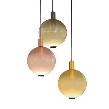 Suspension boule en verre style vitrail italien pour salon et cuisine — LZ4X9T
