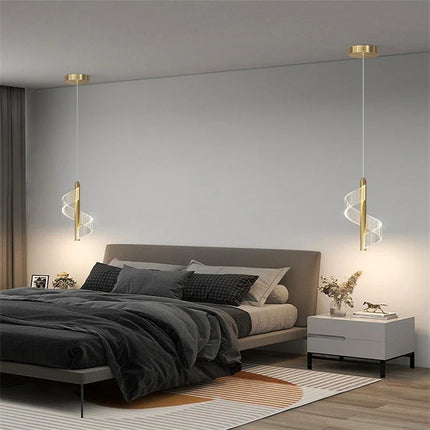 Lustre suspension nordique design twist en acrylique pour intérieur — LZ4X9M