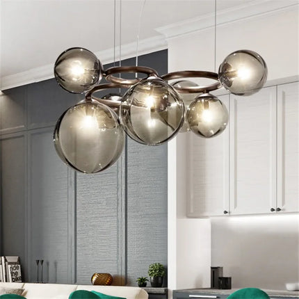 Lustre suspension en verre à bulles style nordique pour intérieur — LZ4X9P2