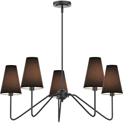 Lustre classique or poli avec abat-jour en lin blanc pour chambre — LZ4X9T2