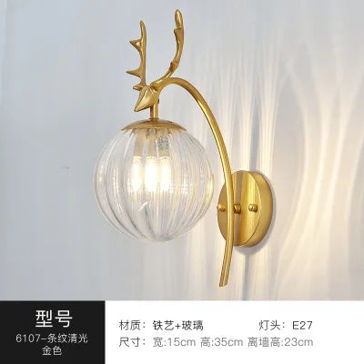 Applique murale moderne en fer et verre pour intérieur — LZ4X9M