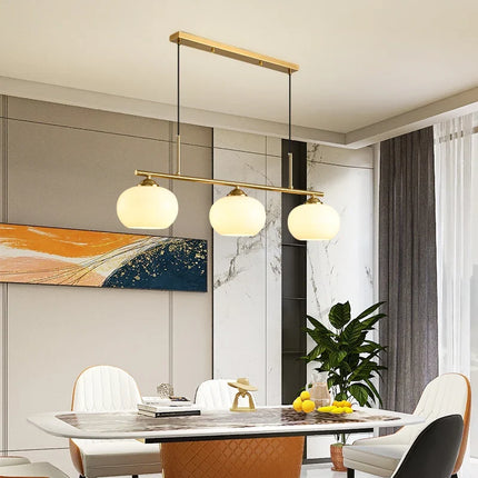 Lustre suspension nordique en verre blanc pour plafond — LZ4M9Q2