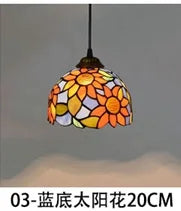 Lustre en verre style Tiffany rétro pour intérieur méditerranéen — LZ4X9P