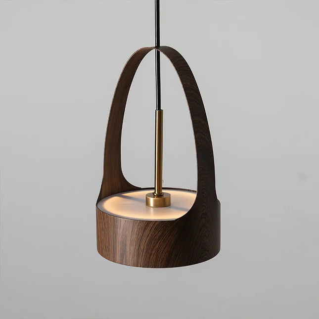 Suspension LED style nordique effet bois grain naturel — LZ4X9T