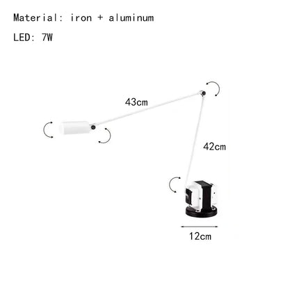 Lampadaire LED minimaliste à long bras en métal avec prise — LZ4X9P