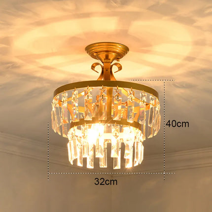 Lustre moderne en cristal doré pour intérieur lumineux — LZ4X9T2