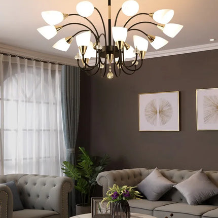Lustre moderne en cristal et cuivre pour éclairage intérieur — LZ4X9M