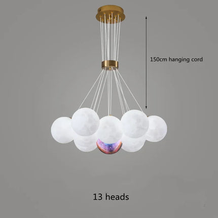 Lustre LED suspension 3D forme lune bulle boule — LZ4X9M
