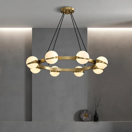 Lustre nordique en cuivre avec anneau décoratif — LZ4X9T1