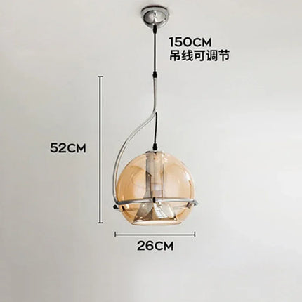 Suspension en verre ambré au style nordique moderne — LZ4X9P2