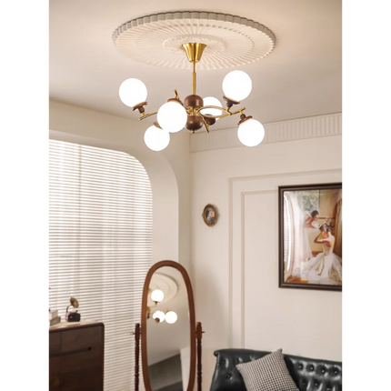 lustre en bois et verre style rétro américain pour cuisine et restaurant