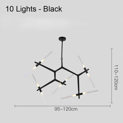 Suspension lustre moderne tube LED en verre pour décoration — LZ4X9P2