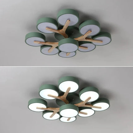 Lustre suspension en bois lumineux style nordique pour intérieur — LZ4X9T